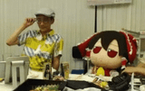 Cute giant Reimu gets patted (consentually)