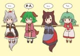 __imaizumi_kagerou_inubashiri_momiji_kasodani_kyouko_and_komano_aun_touhou_drawn_by_kei_kei__1b2ba15b21c1c0e40d368551044caf48