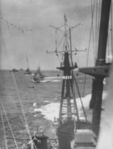 Takao, Maya, Myoko, Haguro, Mutsu, photographed from Atago August 30 1942