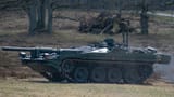 STRV-103_demonstrating_at_P7_Revingehed,_24th_April_2022