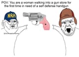 POV woman gun store