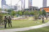 georgia national guard in centennial olympic park during 2020 summer of love