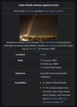 Iraqi strike on Israel 1991