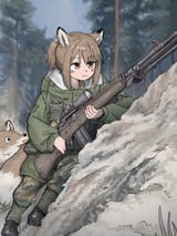 leaning fox girl