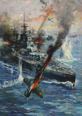 INF3-45_Aircraft_attack_British_battleship_Artist_Terence_Cuneo
