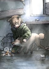 little fox struggles with smaller retarded fox