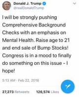 Trump universal background checks and bump stocks