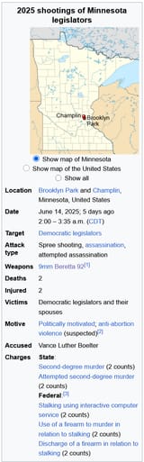 Screenshot 2025-06-19 at 22-36-40 2025 shootings of Minnesota legislators - Wikipedia