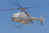MQ-8C_Fire_Scout_prepares_to_land_on_RWY_27_at_Naval_Air_Warfare_Center&#039;s_Sea_Test_Range_at_Point_Mugu