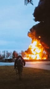 Ukrainian pilot going to his Mig-29 after russian missile strike,early days of russian invasion