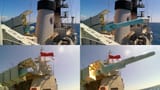 Two Chinese made missiles, C-802 (top) and C-705 (bottom) being launched from KRI Yos Sudarso and KRI Tombak