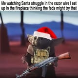 santa in razor wire