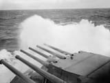 HMS Duke of York ploughs through the Atlantic