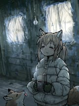 little fox trying to stay warm inside