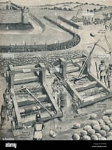 bombarding-a-fort-in-saxon-times-c1934-artist-unknown-PH5H06