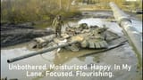 ukraine war russian tank unbothered