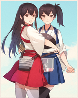 __kaga_and_akagi_kantai_collection_drawn_by_kasumi_skchkko__539a984e50c1019acf999683f6c33e5b