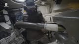 Ukrainian Leopard crew operating the M1040 anti-personnel ammunition.