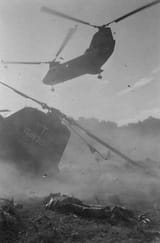 Marine CH-46 that crashed while landing in the Song Ngan Valley, July 18, 1966