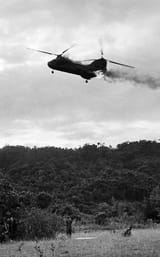 Operation Hastings US Marine CH-46 Sea King hit by ground fire July 1966