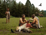neanderthals-butchering-cave-lion