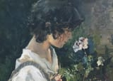 italiangirlwithflowerspainting