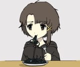 Lain eats noodles