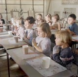 Morning prayers before milk. England, 1944.