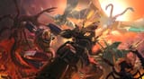 japan_defense_force__jdf__by_nobackstreetboys-Mecha Godzilla, Jet Jaguar, M.O.G.U.E.R.A., Mecha Mothra, and Mecha Ghidora. Fighting a swarm of Destroyahs 