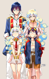 __nia_teppelin_and_simon_tengen_toppa_gurren_lagann_drawn_by_tachibana_roku__c04e313a4d50b0319f0784262e679b2c