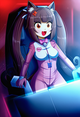 artist_ the-butch-x, chocola (nekopara), _D, wearing a mech pilot suit, cockpit s-2541162522