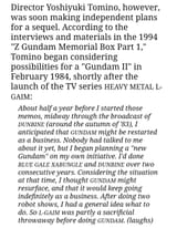 independent plans for sequel