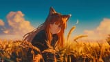 holo-spice-and-wolf-wheat-field-sunset-desktop-wallpaper-cover