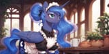 3415259__safe_ai+content_ai+generated_prompter-colon-greesys_princess+luna_alicorn_pony_clothes_horn_indoors_long+hair_maid_maid+headdress_solo_wings