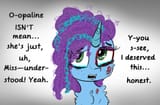 3108603__semi-dash-grimdark_female_pony_solo_mare_unicorn_dialogue_bust_chest+fluff_g5_crying_hair+over+one+eye_abuse_cheek+fluff_teary+eyes_talking+