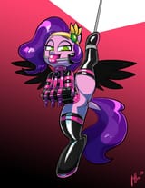 3567677__suggestive_artist-colon-latexia_pipp+petals_pegasus_pony_semi-dash-anthro_g5_ballgag_bedroom+eyes_bipedal_bondage_clothes_collar_commission_commissione
