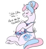 505128__safe_artist-colon-dolly_oc_oc+only_oc-colon-bundle+joy_apron_belly_blushing_clothes_pregnant_solo