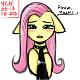 2546236__suggestive_artist-colon-vaiola_fluttershy_pony_advertisement_auction_auction+open_bdsm_blushing_bust_collar_commission_embarrassed_eyebrows_fetish_flop
