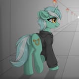 3296488__safe_artist-colon-門久_derpibooru+import_lyra+heartstrings_pony_unicorn_g4_background+pony_butt_clothes_dock_female_hoodie_horn_