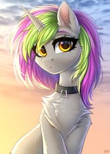 2825353__safe_artist-colon-hakaina_oc_oc+only_pony_unicorn_chest+fluff_collar_solo