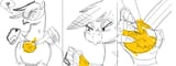 3411829__safe_artist-colon-breakersunny_gilda_gryphon_3+panel+comic_award_comic_good+birb+award_holding_image_lidded+eyes_medal_png_simple+background_s