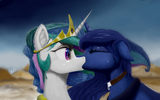 2365436__safe_artist-colon-ymsgelgoog_princess+celestia_princess+luna_alicorn_pony_g4_collar_duo_female_floppy+ears_incest_jewelry_kiss+on+the+lips_kissing_lesb