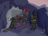 3426540__safe_artist-colon-ciborgen_tempest+shadow_human_pony_unicorn_g4_armor_crossover_female_helldivers+2_high+res_horn_mare_trio