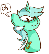 1336037__safe_artist-colon-minty-dash-cups_lyra+heartstrings_pony_unicorn_g4_-colon-t_beady+eyes_chibi_dialogue_female_mare_oh_simple+background_solo_transparen