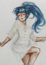 3606349__safe_artist-colon-cadence_sniffa_sonata+dusk_human_equestria+girls_g4_colored+sketch_disguise_disguised+siren_female_humanized_sketch_solo_traditional+