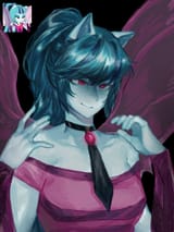 3606309__safe_artist-colon-cadence_sniffa_sonata+dusk_equestria+girls_g4_black+background_choker_clothes_disguise_disguised+siren_female_necktie_ponied+up_pony+