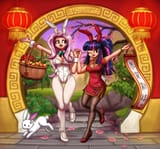 2876514__suggestive_artist-colon-king-dash-kakapo_derpibooru+import_angel+bunny_fluttershy_twilight+sparkle_human_rabbit_-colon-t_animal_banner_basket_