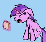 mare screams at bread