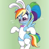 3501336__safe_artist-colon-t72b_derpibooru+import_rainbow+dash_pegasus_pony_g4_belly_belly+button_bipedal_blush+lines_blushing_bowtie_bunny+ears_bunny+