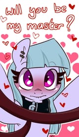 3607976__safe_artist-colon-lou_oc_oc+only_oc-colon-bimm_pegasus_pony_armpits_bipedal_blushing_collar_commission_female_heart_holiday_leash_lip+bite_looking+at+y